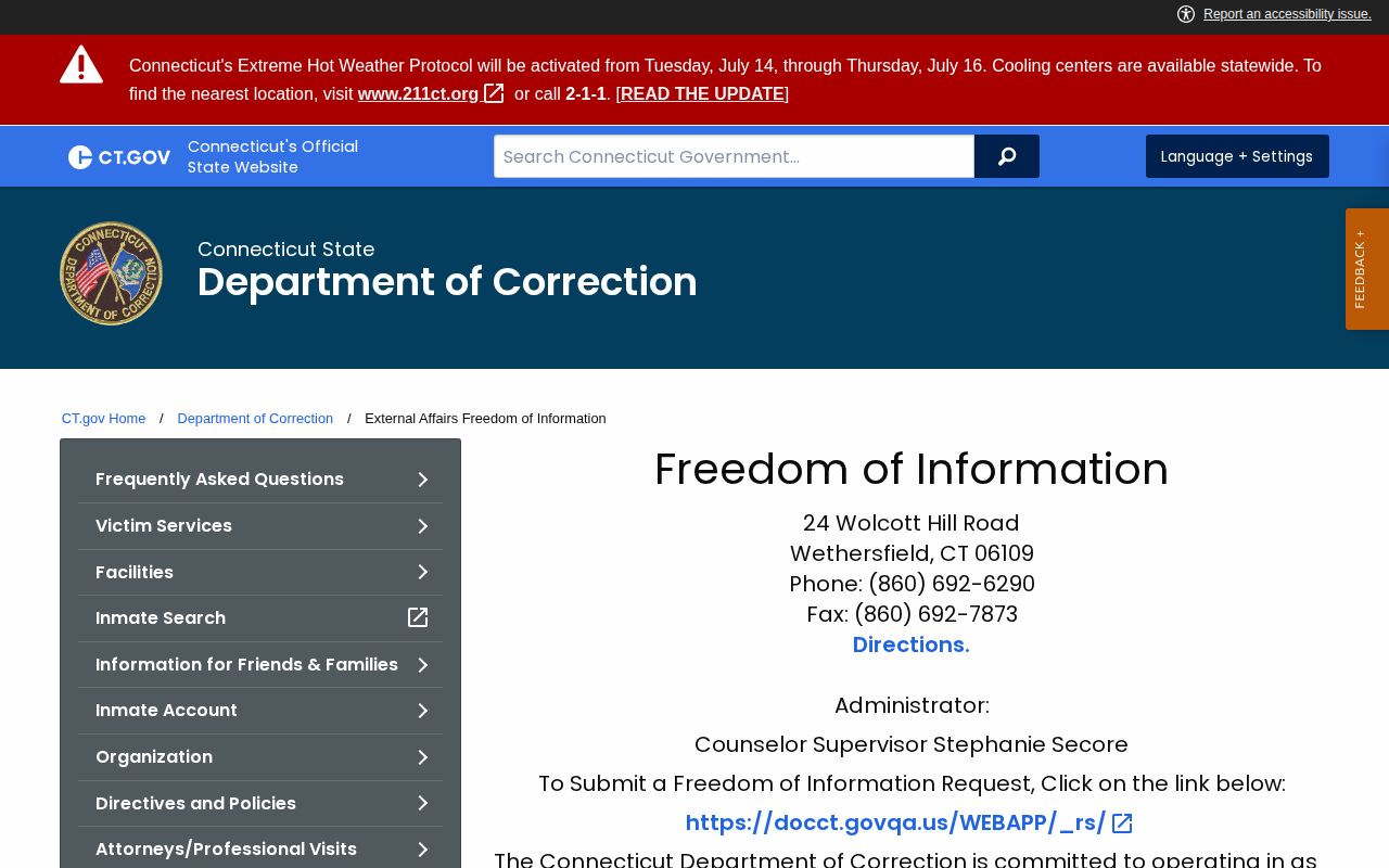 Connecticut DOC records route for a Hamden 72-hour release check