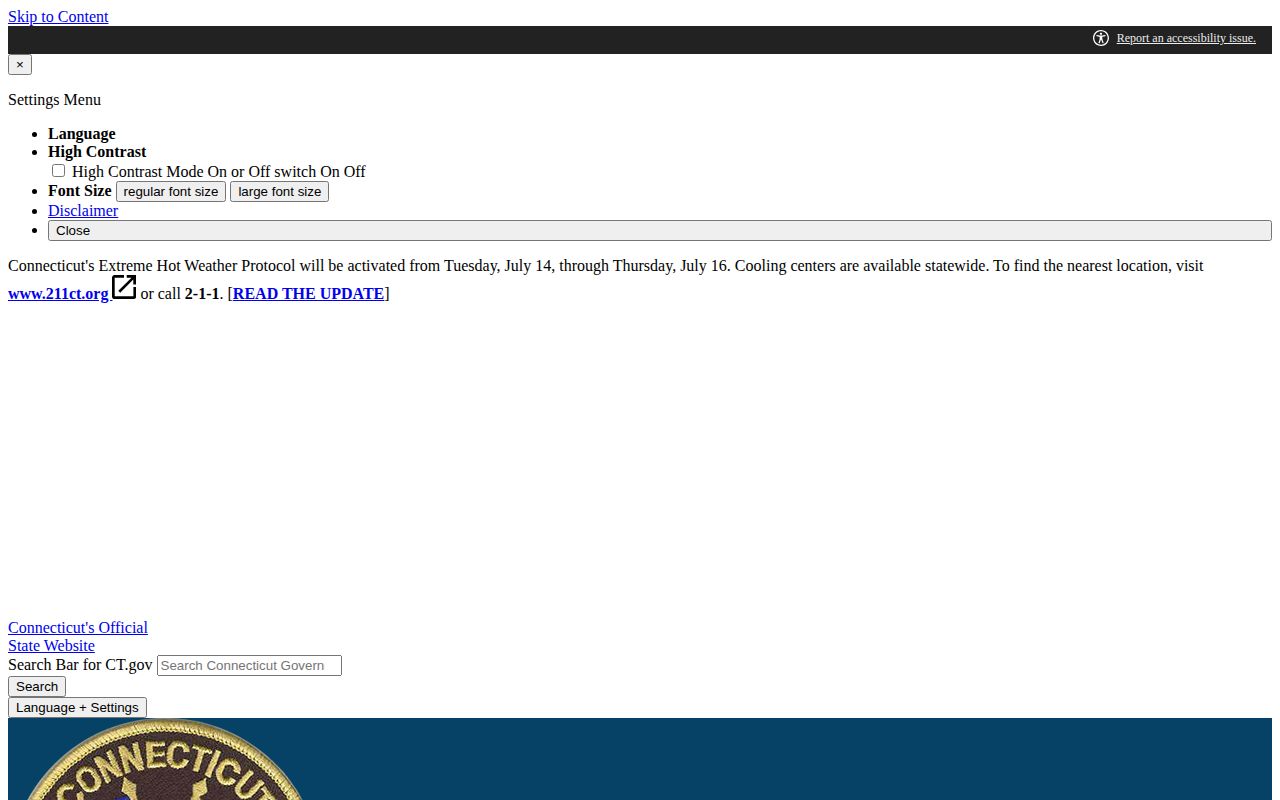Connecticut Department of Correction statewide release and discharge information for Hamden