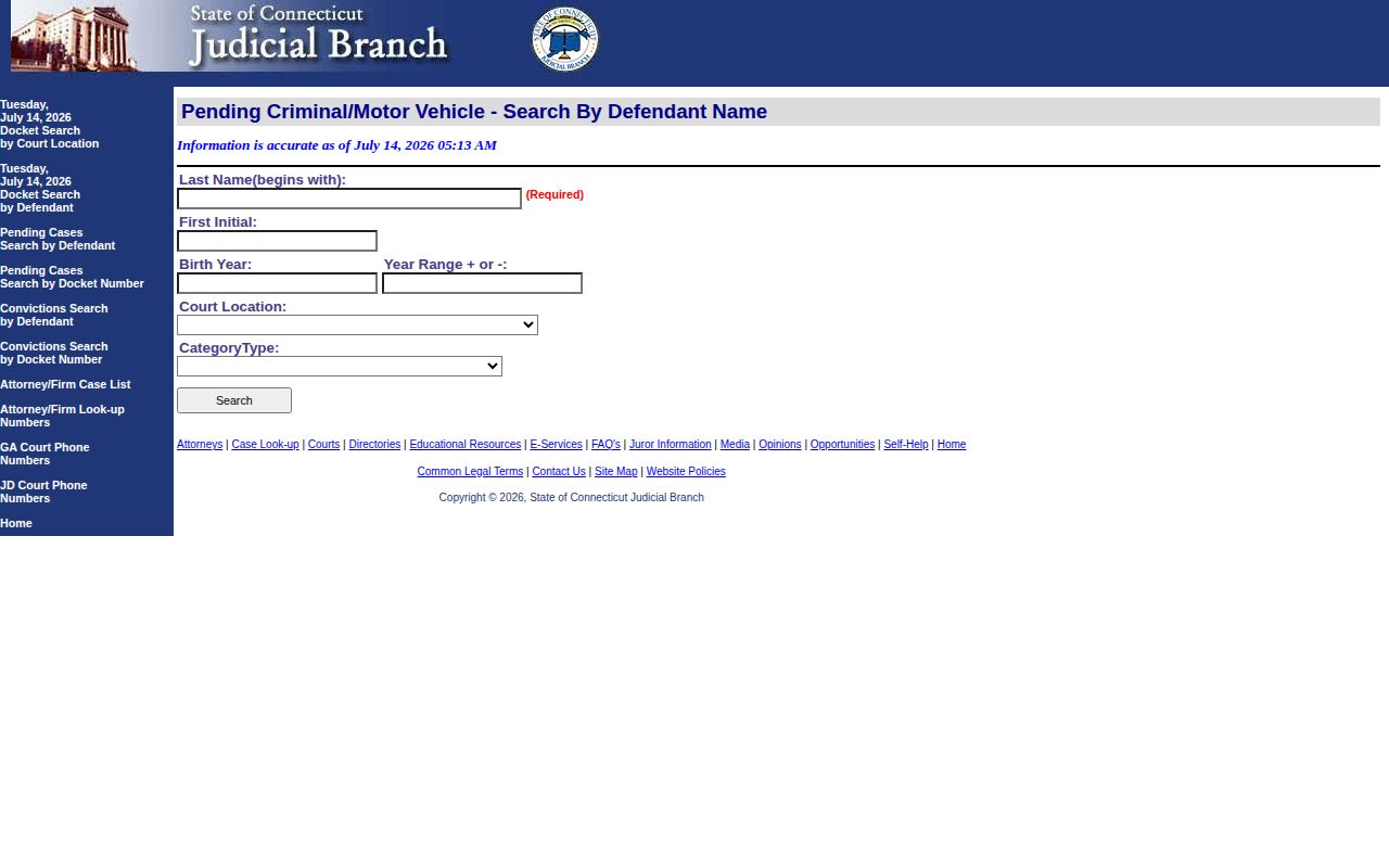 Hamden County released inmate pending court record search