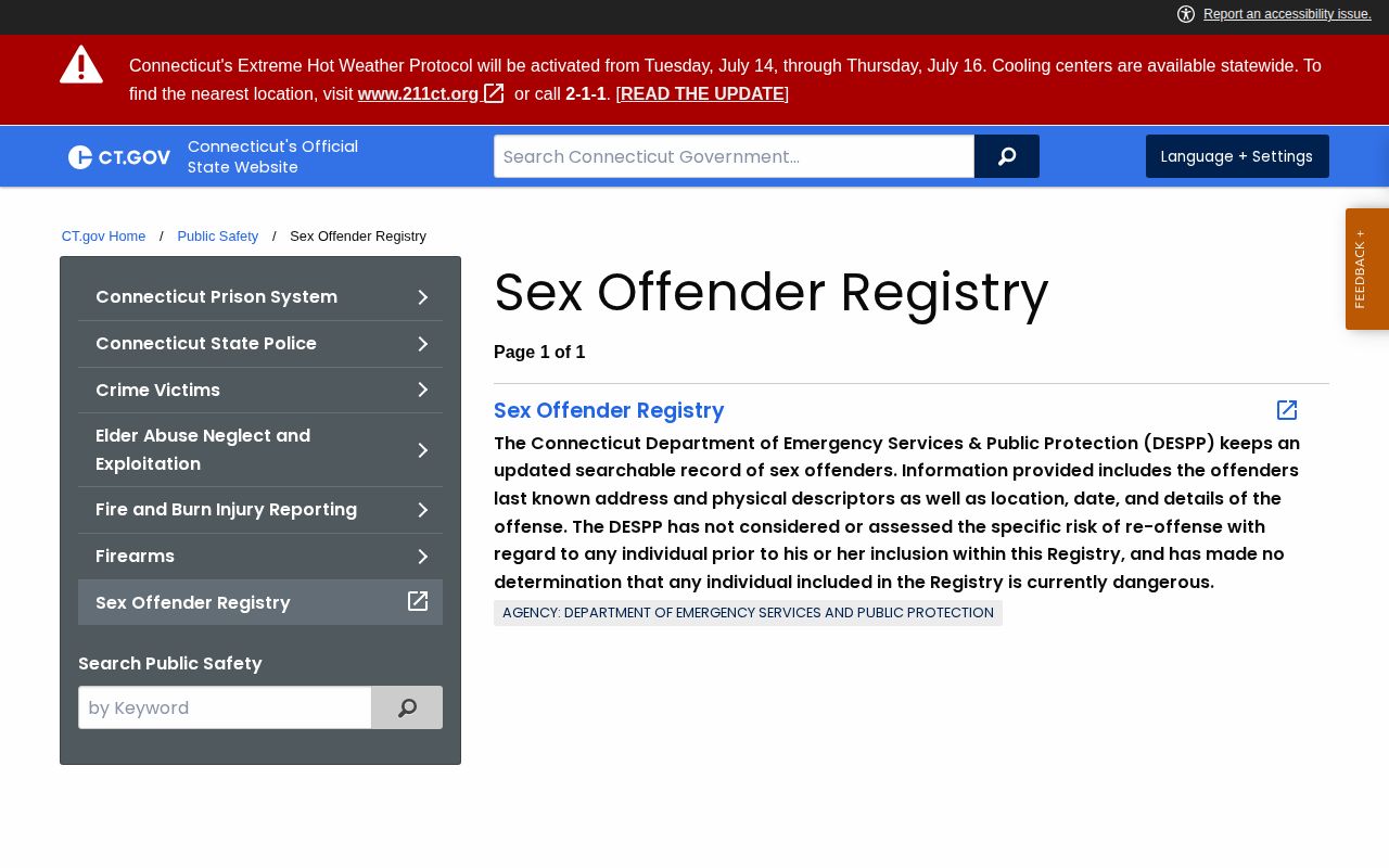 Official Connecticut registry photo channel for applicable Hamden released inmates